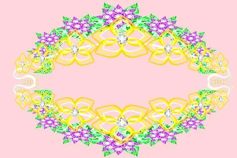Pink background with flowers Stock Illustration