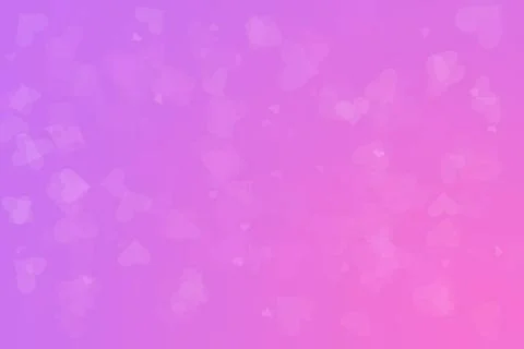 Pink background with flying transparent hearts. Unobtrusive light background  Stock Illustration