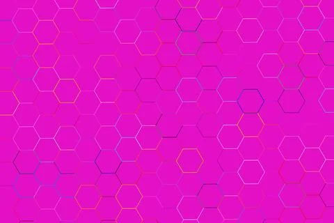 Pink background with glowing hexagon pattern for technology Stock Photos