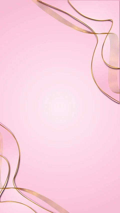 Pink Background Golden Ribbon Elements soft backdrop decorated elegant gold Stock Footage 314202365