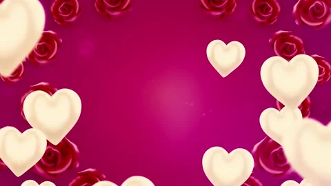 Pink Background  with heart animation Stock Footage 196521400