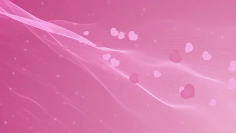 Pink background with hearts and glowing particles Stock Footage 86222982