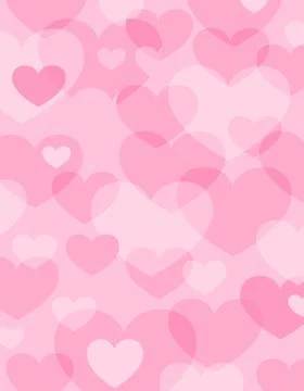 Pink background of hearts of different sizes Stock Illustration
