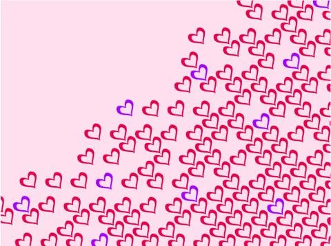 Pink background with hearts Stock Illustration