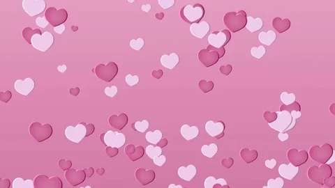 Pink background with hearts, Valentine's Day Stock Footage 85409146