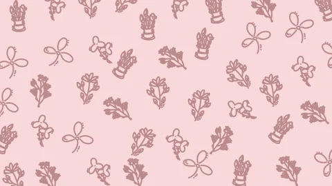 Pink background holds delicate plant sketches 库存影片 331925144