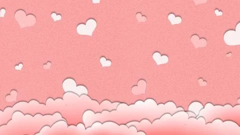 Pink background with love and cloud Stock Illustration