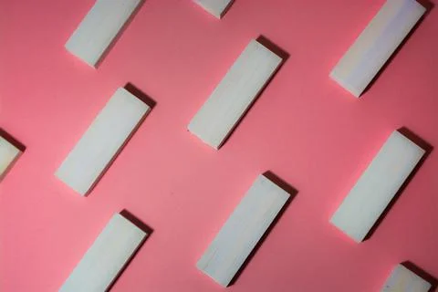 Pink background with a pattern of blocks. Stock Photos