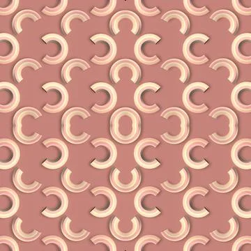 Pink background with a pattern of colored rings. 3d rendering illustration Stock Illustration