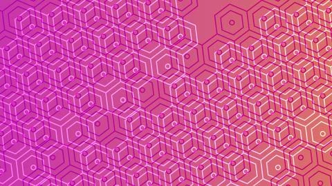 A pink background with a pattern of squares and triangles Stock Illustration