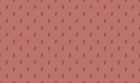 Pink background with small black insect pattern design Stock Illustration