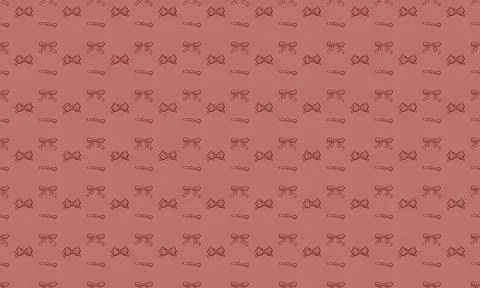Pink background with small bow illustrations pattern Stock Illustration