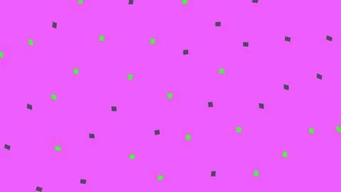 Pink background with small green and dark grey confetti Stock Illustration