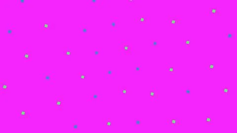 Pink background with small green and blue confetti squares イラスト素材