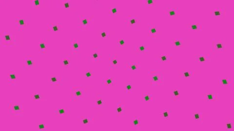Pink background with small green square shapes pattern Stock Illustration