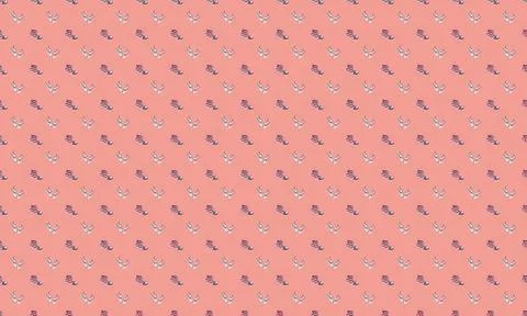 Pink background with small purple and beige floral pattern イラスト素材