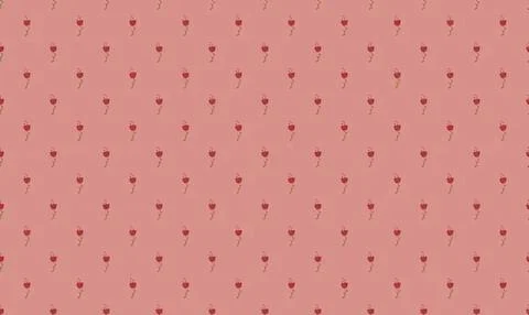 Pink background with small red heart pattern Stock Illustration