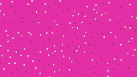 Pink background with small scattered green square patterns Illustrazione stock