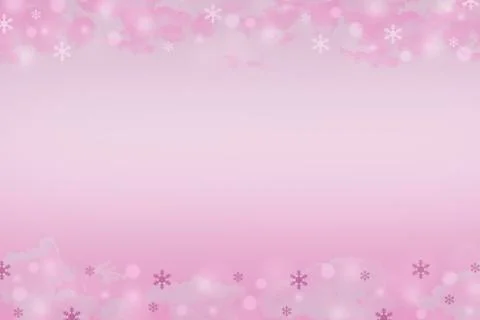 Pink background with a snowflakes, clouds and circles Stock Illustration