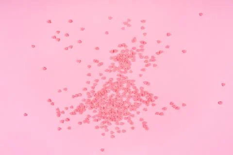 Pink background with tiny hearts. Valentine's day concept. 写真素材