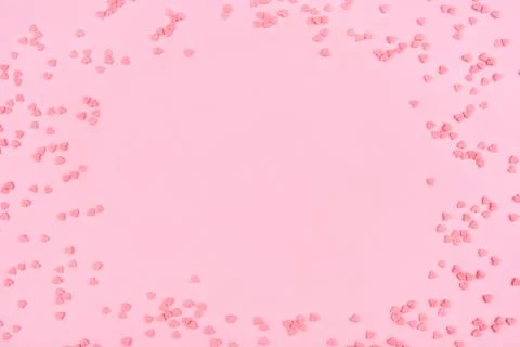 Pink background with tiny hearts. Valentine's day concept. Foto stock