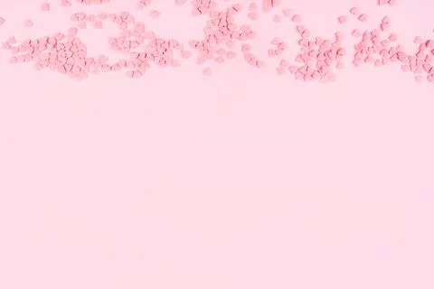 Pink background with tiny hearts. Valentines day concept. Foto stock
