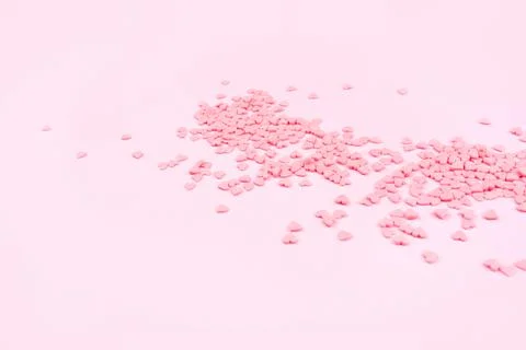Pink background with tiny hearts. Valentines day concept. Foto stock