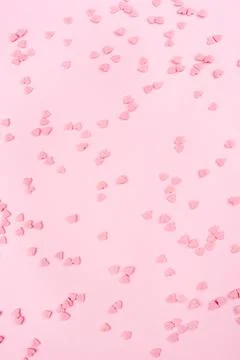 Pink background with tiny hearts. Valentines day concept. 写真素材