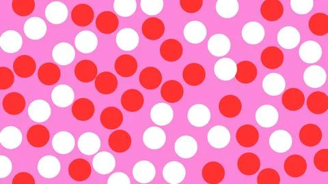 Pink Background with White and Red Dot Pattern Design Stock Illustration