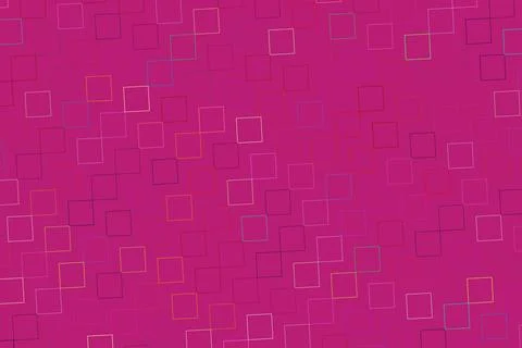 Pink background with white outlined squares pattern Stock Illustration