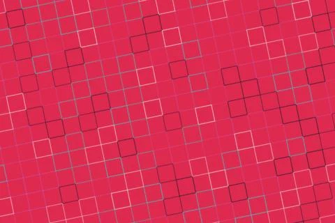 Pink background with white square patterns and geometric design Stock Illustration