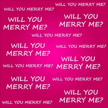 Pink background - will you merry me? Stock Illustration