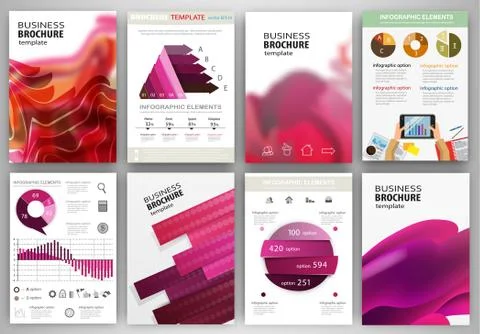 Pink backgrounds and abstract concept infographics and icons Stock Illustration