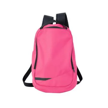 Pink backpack isolated with path Stock Photos
