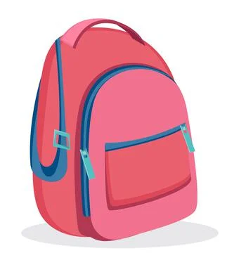 Pink backpack for school. Modern rucksack. Stock Illustration