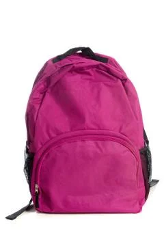 Pink backpack on a white background Stock Photos