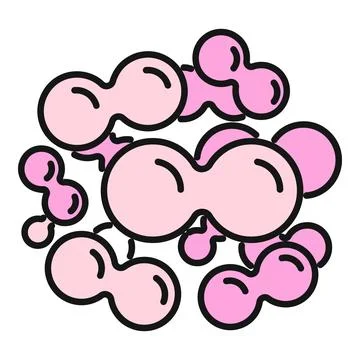 Pink bacteria cells dividing representing microbiology and illness Stock Illustration