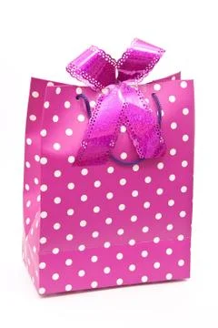 Pink bag with bow Stock Photos