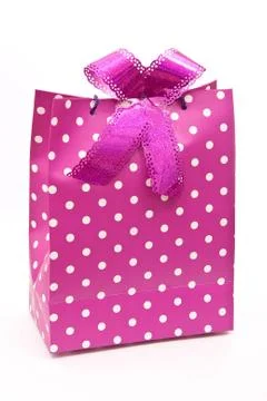 Pink bag with bow Stock Photos
