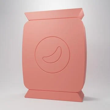 Pink Bag or packet potato chips icon isolated on pink background. Minimalis.. Stock Illustration