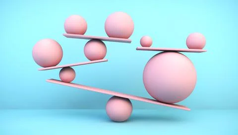 Pink balancing balls Stock Illustration