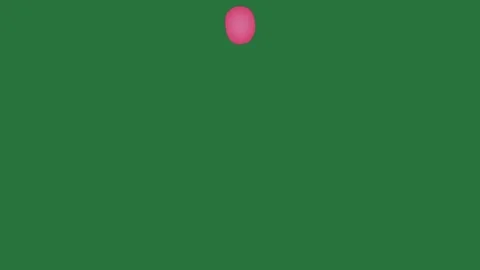 A pink ball on green background and flower screen with outline it an apple red 스톡 동영상 336967978