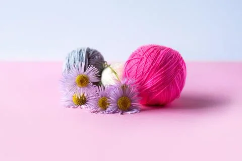 Pink ball of thread Stock Photos