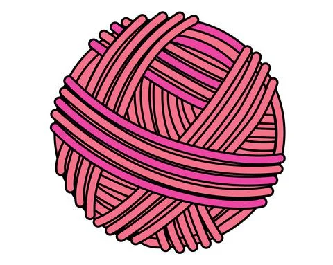 Pink ball of yarn for knitting - vector full color illustration. Stock Illustration