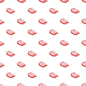 Pink ballet flats seamless pattern on white background Illustrazione stock