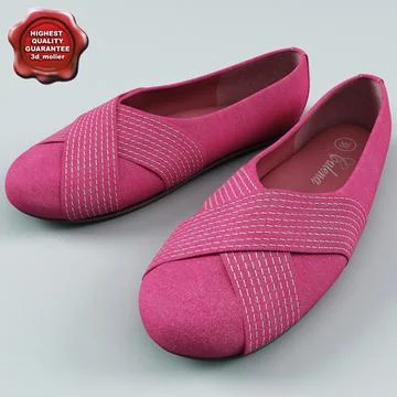 Pink Ballet Women Shoes 3D Model