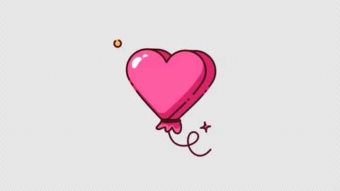 Pink Ballon Animation Icon Loop Stock Footage 302248400
