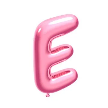 Pink balloon alphabet E Stock Photos