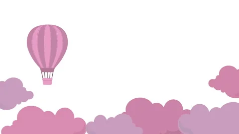 PINK BALLOON AND CLOUD V2 스톡 동영상 243853695