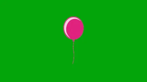 Pink Balloon Animation Green Screen Loop Видео 340177233